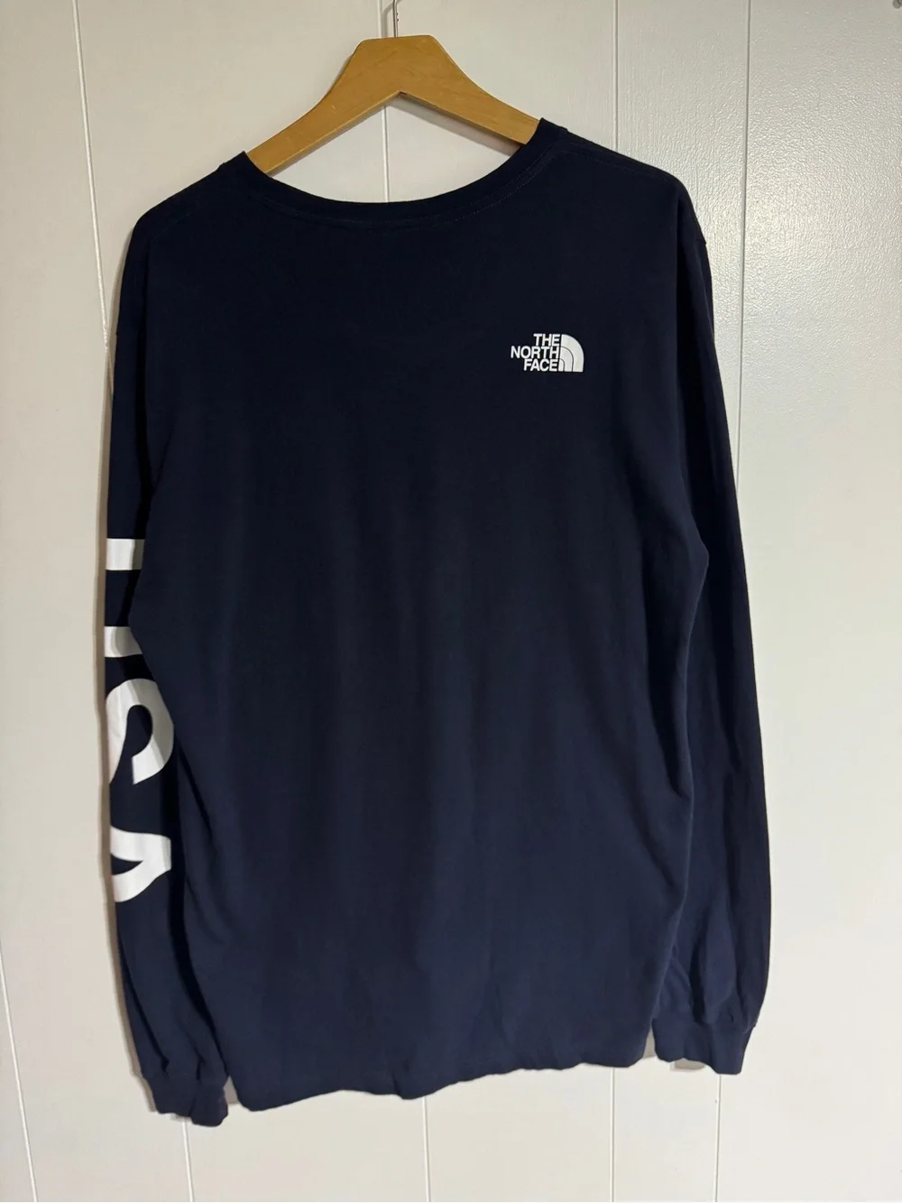The North Face Navy Blue T-shirt USA Edition Long Sleeve Shirt America